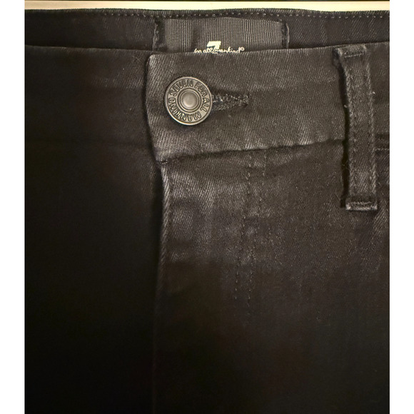7 For All Mankind No Filter Denim Ultra High Rise Skinny Boot Jean Black Size 30 - Picture 6 of 7
